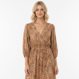Time and Tru Brown Patterned Dress size XLarge